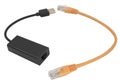 USB network adapter with LAN wire on white