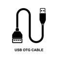 USB OTG cable icon isolated on white background Royalty Free Stock Photo