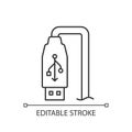 USB output linear manual label icon