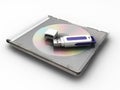 USB pen drive on CD Royalty Free Stock Photo