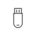 USB pendrive icon set. data transfer computer usb drive vector symbol. portable storage pendrive device sign in filled and