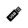 USB pendrive icon set. data transfer computer usb drive vector symbol. portable storage pendrive device sign in filled and