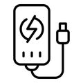 Usb phone charge icon outline vector. Power charger
