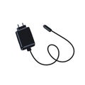 USB phone charger with cable and adapter. Portable mobile power supply with wire, connector and plug. Charging item for Royalty Free Stock Photo