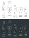 USB plug blueprints set Royalty Free Stock Photo