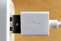 usb plug in socket close up macro Royalty Free Stock Photo