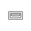 USB port line icon