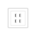 4 USB Ports Wall Socket Charger Electrical Panel Power Outlet Royalty Free Stock Photo