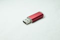 Usb red pendrive in white background Royalty Free Stock Photo