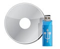 USB stick on CD stack Royalty Free Stock Photo