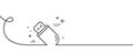 Usb stick line icon. Computer memory component sign. Data storage. Continuous line with curl. Vector Royalty Free Stock Photo