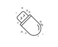 Usb stick line icon. Computer memory component sign. Data storage. Vector Royalty Free Stock Photo