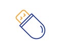 Usb stick line icon. Computer memory component sign. Data storage. Vector Royalty Free Stock Photo