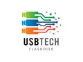 USB Technology logo symbol or icon template Royalty Free Stock Photo