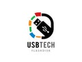 USB Technology logo symbol or icon template Royalty Free Stock Photo