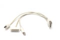 A USB A to Apple lightning, flat and USB micro B cable Royalty Free Stock Photo