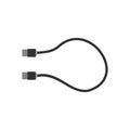 USB to USB cable for connecting various devices. The cable is black with a loop for the computer. Flat vector Royalty Free Stock Photo