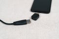 USB type C adapter for smartphone Royalty Free Stock Photo