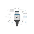 USB Type-C Connector Illustration with Modern Design Elements Royalty Free Stock Photo