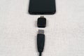 USB type C to USB adapter for smartphone Royalty Free Stock Photo