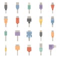 Usb type connector set in scandinavian style Royalty Free Stock Photo