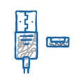 usb type a icon doodle illustration Royalty Free Stock Photo