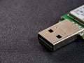 USB Universal Serial Bus close up on black backdrop texture Royalty Free Stock Photo