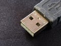 USB Universal Serial Bus close up on black backdrop texture Royalty Free Stock Photo