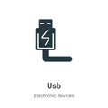 Usb vector icon on white background. Flat vector usb icon symbol sign from modern electronic devices collection for mobile concept Royalty Free Stock Photo