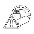 Usb warning gear on white background Royalty Free Stock Photo