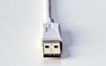 USB White Background Cable Connector -Generative Ai