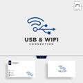 usb wifi connection communication creative logo template vector illustration Royalty Free Stock Photo