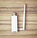 Usb wifi module for pc with antenna Royalty Free Stock Photo