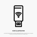 Usb, Wifi, Service, Signal Vector Line Icon Royalty Free Stock Photo