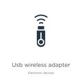 Usb wireless adapter icon vector. Trendy flat usb wireless adapter icon from electronic devices collection isolated on white Royalty Free Stock Photo