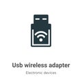 Usb wireless adapter vector icon on white background. Flat vector usb wireless adapter icon symbol sign from modern electronic Royalty Free Stock Photo