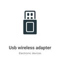 Usb wireless adapter vector icon on white background. Flat vector usb wireless adapter icon symbol sign from modern electronic