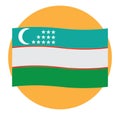 Usbekistan flag icon Royalty Free Stock Photo