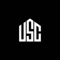 USC letter logo design on BLACK background. USC creative initials letter logo concept. USC letter design