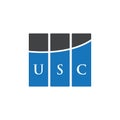 PrintUSC letter logo design on white background. USC creative initials letter logo concept. USC letter design