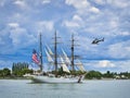 USCGC Eagle, US Coast Guard vessel, on the Seine river at Armada exhibition at Rouen, France