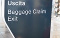 Uscita baggage claim exit Royalty Free Stock Photo