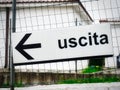 Uscita translated exit stree sign