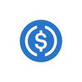 USD Coin USDC digital stablecoin icon. Royalty Free Stock Photo