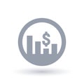 USD stock market icon. Currency exchange rate trade value sign.