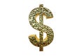 USD Symbol 3d rendering isolated on a white background Royalty Free Stock Photo