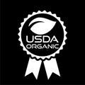 USDA organic badge isolated on dark background