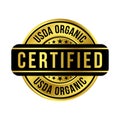 USDA Organic Certified Badge, Seal, United States Department Of Agriculture Certification Logo, Label, Food Production Element, Royalty Free Stock Photo