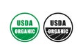 Usda organic certified stamp symbol no gmo vector icon