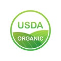 USDA organic emblems, badge, Sticker, logo, icon. Vector stock illustration.